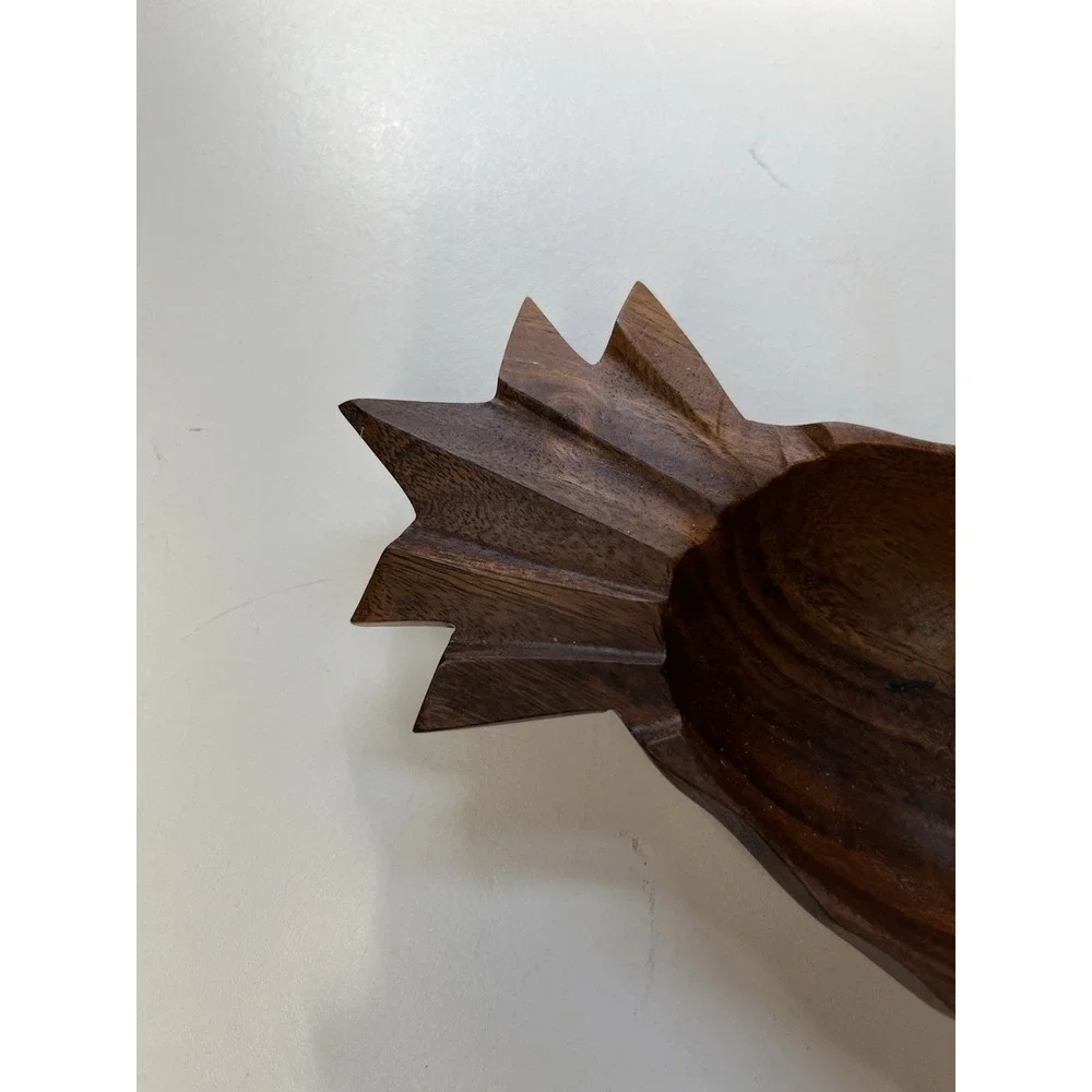 Monkey Pod Vintage Carved Wood Pineapple Tray Dish